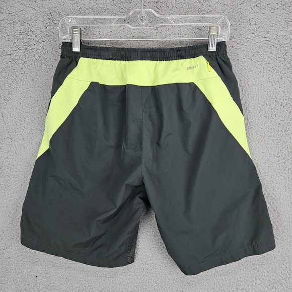 Nike Running Shorts Men’s Medium Neon Green Back Pocket Unlined - Picture 6 of 9